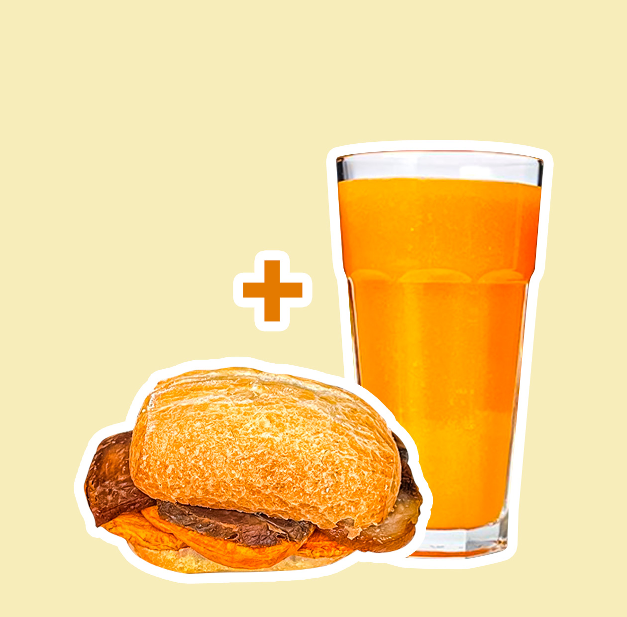 pan con chicharron + jugo de papaya